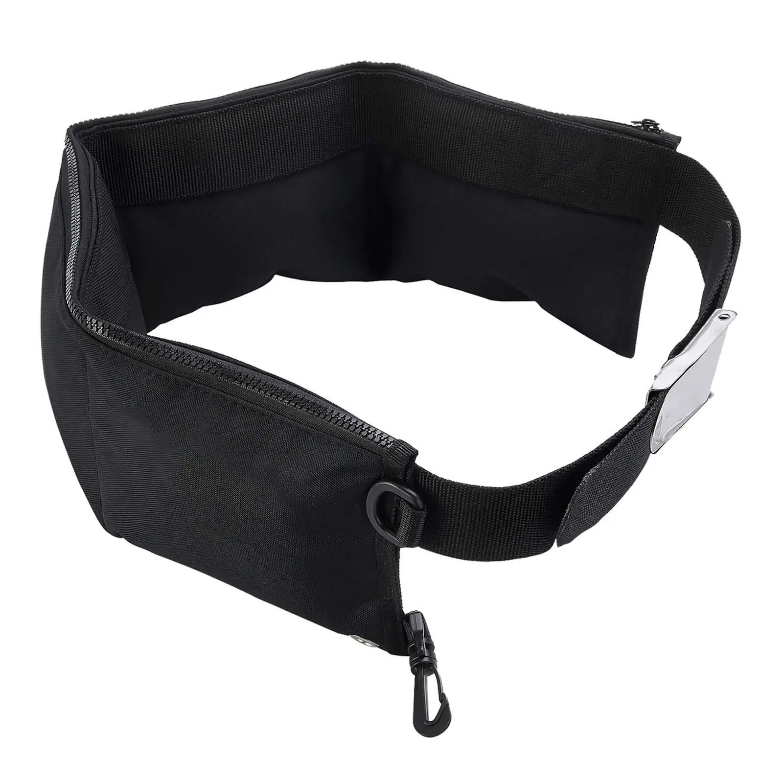 

Snorkeling Webbing Weight Pouch Belt Dive Weight Belt Heavy Duty Self Draining Pockets Black Quick Release Buckle with 4 Pocket