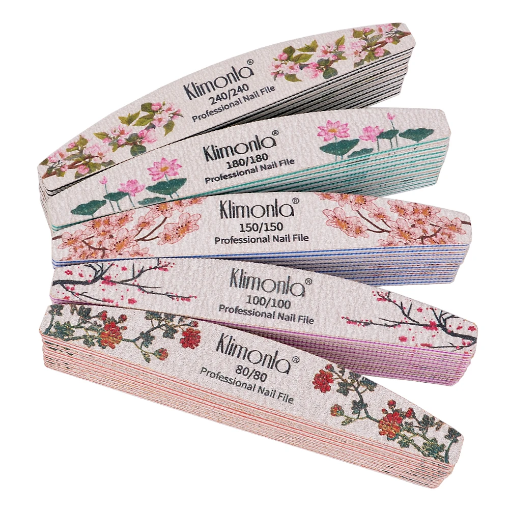 3/5/10Pcs Lot New Nail File Flower Printed Nail Buffer Colorful Lime A Ongle 80/100/150/180/240 Strumenti Professionali Per Manicure