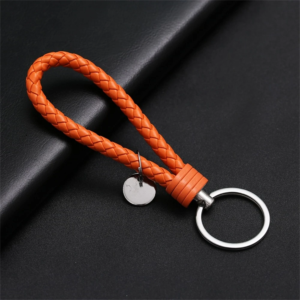 Braided PU Leather Wristlet Keychain Strap - Stylish Accessory