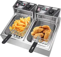 5000W Commercial Deep Fryer, 12L Electric Dual Tank Deep Fryer 1