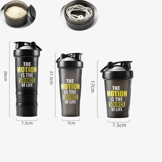 Protein Powder Shaker Cup400/600/650ml with Metal Stirrer Fitness Sports Mixing Bottle Portable Leak Proof Plastic Cup Drinkware 5