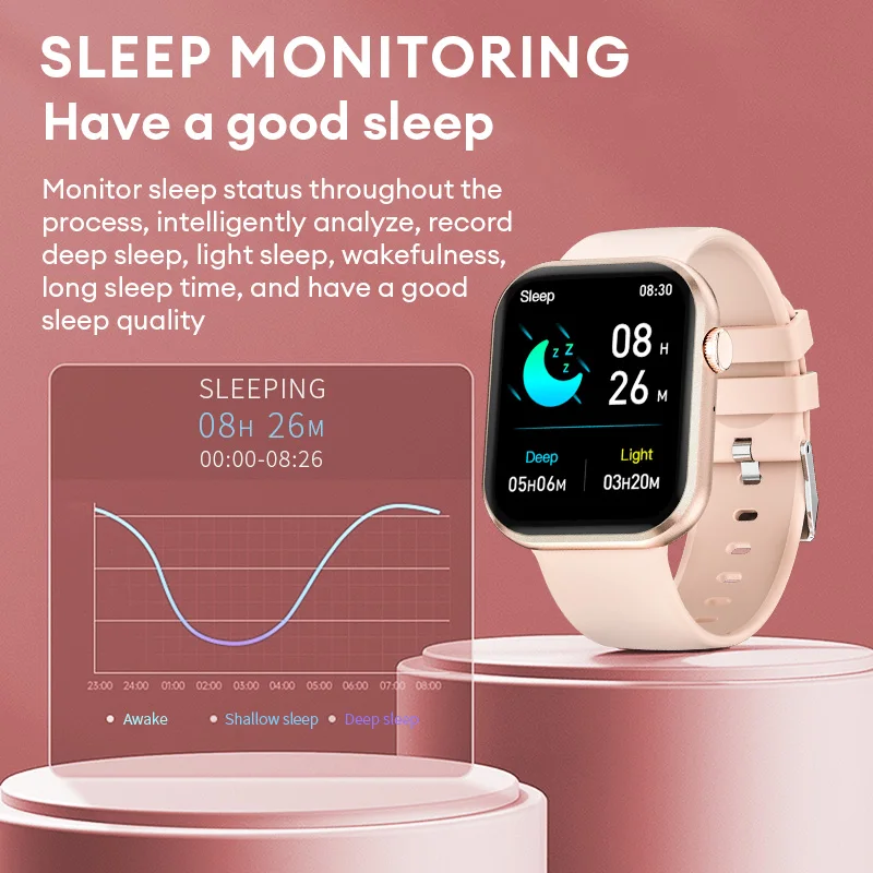 Foomlite Smart Watch Men Sport Fitness Watches Bluetooth calling Message alerts  Waterproof Health monitoring  For Android IOS 6