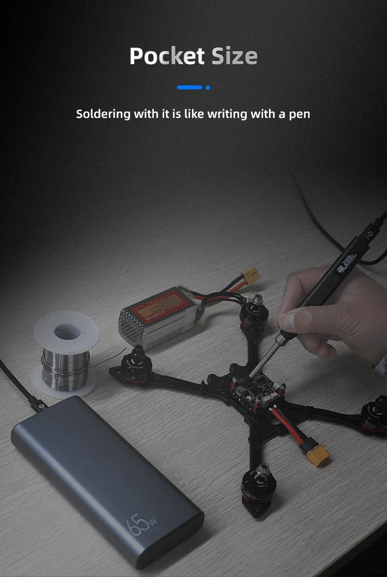 T65 Soldering Iron Adjustable Temperature Smart Electric 65W Fast Heat Portable