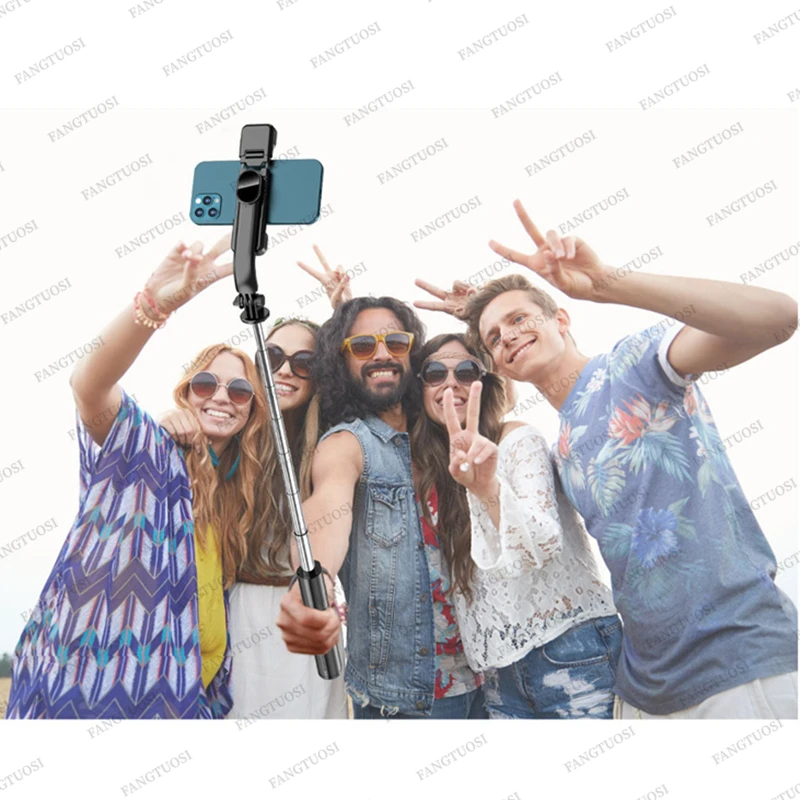 FANGTUOSI Bluetooth Selfie Stick Tripod With Wireless Remote Shutter Fill Light Phone holder Monopod For Smartphone Tiktok live
