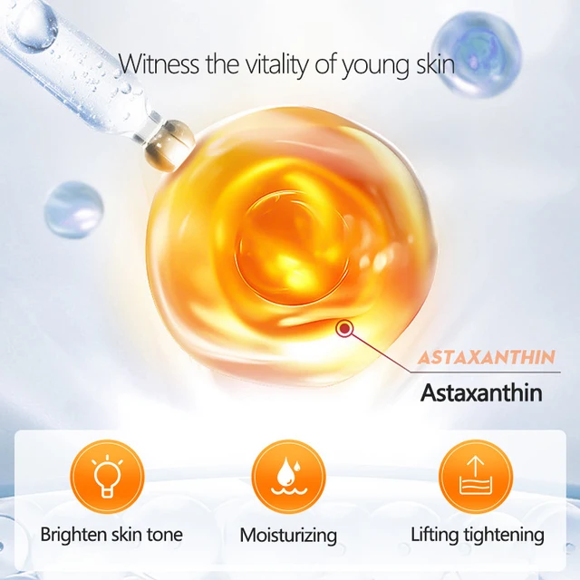 Astaxanthin Anti Aging Face Serum Niacinamide Whitening Remove Dark Spots Fine Lines Essence Moisturizing Firming SkinCare 30pcs 3