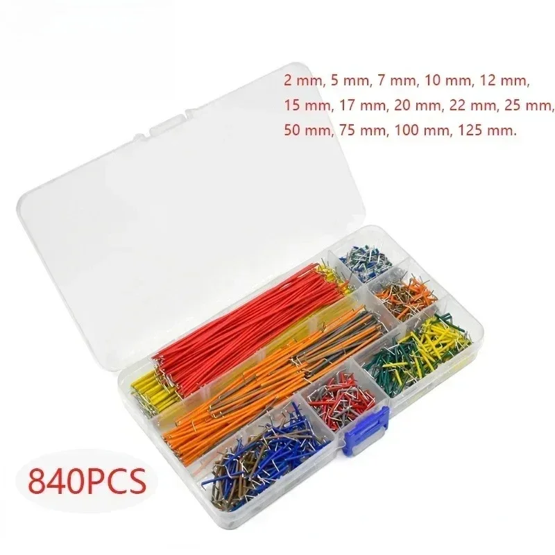 65/140/350/560/840Pcs/Box U Shape Solderless Breadboard Jumper Cable Wire Kit 14 Lengths for Bread Board Prototyping with Box