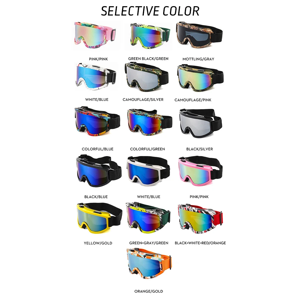 Anti-Fog Ski Goggles Motorcycle Goggles Winter Snowboard Skiing Glasses Outdoor Sport Windproof Ski Mask Off Road Goggles Helmet 3