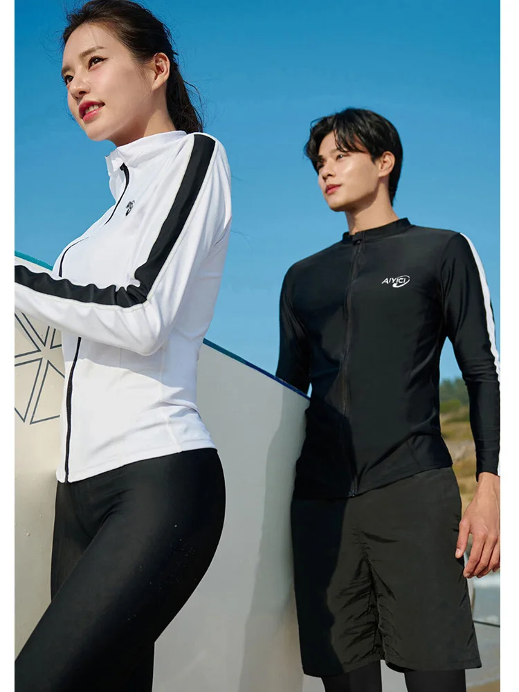 Women's Men's Swim Shirts Rash Guard Sun UV Protective T Shirts Quick Dry Tight Fit Water Surfing Swimming Running Tops Swimsuit