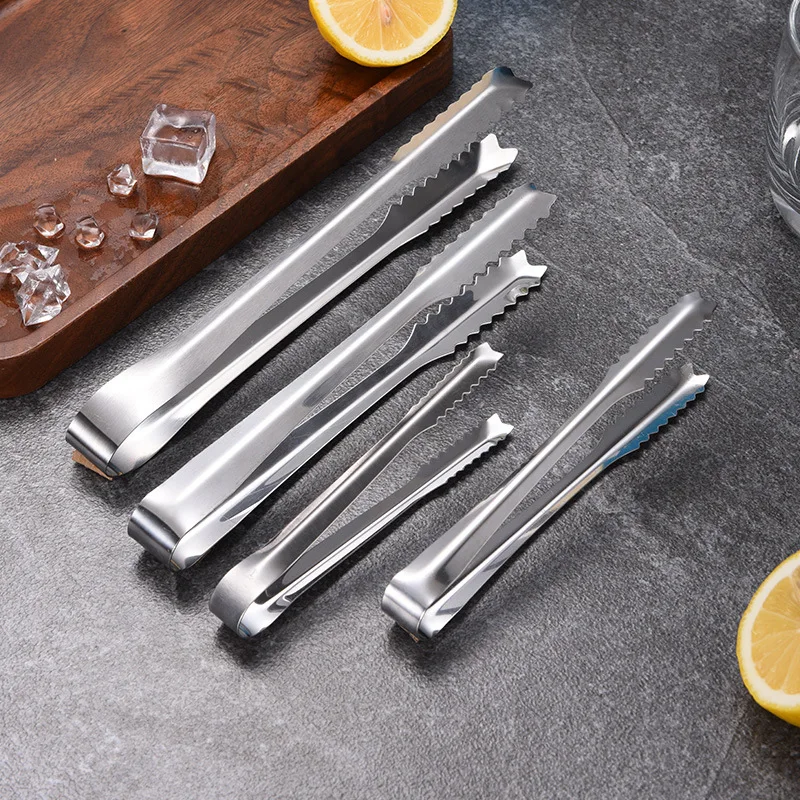 Stainless Steel Mini Sugar Ice Cube Clip Salad Barbecue Tongs Portable Food Tweezer Kitchen Utensils food tongs