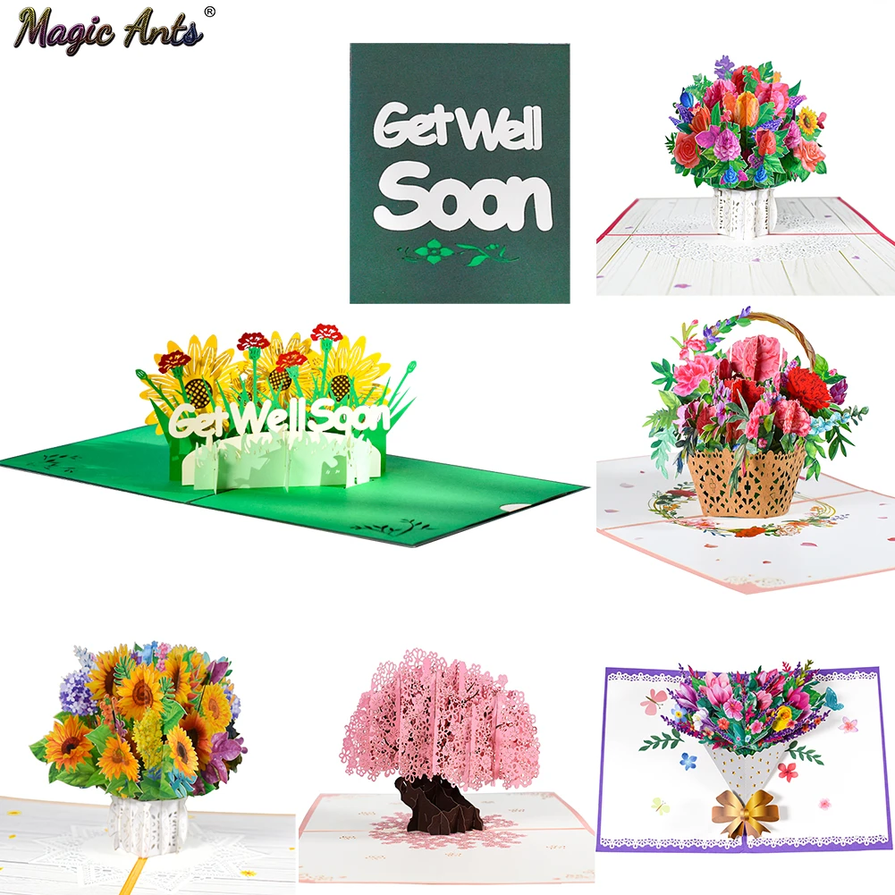 Get Well Soon Card Pop Up Sympathy Cards For Mom Wife Wedding Anniversary  Birthday 3d Mothers Day Greeting Cards All Occasions - Cards & Invitations  - AliExpress