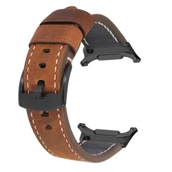 Premium Leather Smartwatch Band - Elegant Strap - Galaxy 7 Ultra 47mm (DBrown Black)