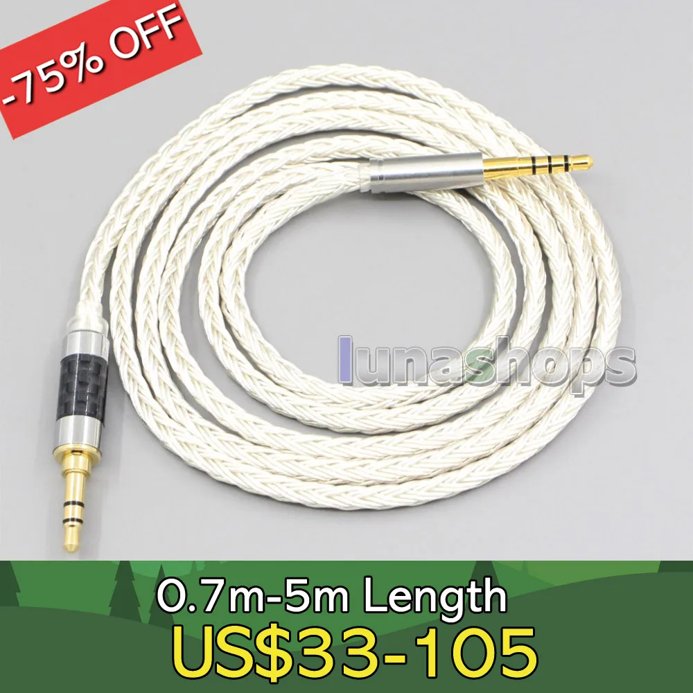 

16 Core OCC Silver Plated Headphone Cable For Audio Technica ATH-WS660BT WS990BT WS1100iS ATH-M50xBT SR50 SR50BT LN007246