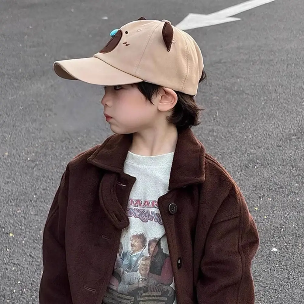 New Children’s Peaked Cap Snot Capybara Boys Girls Baseball Hat Cute Cotton Sunscreen Hat Outdoor