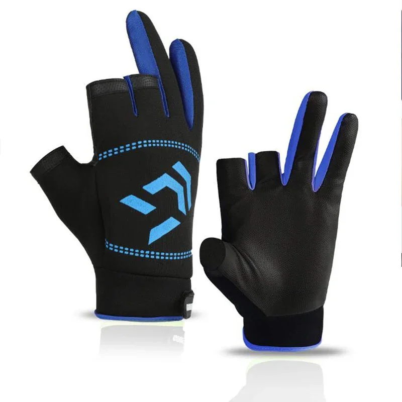 2 Piece Fishing Gloves Men's Summer Sunscreen Stab-Proof Waterproof Lure Fishing Equipment Special Exposed Three-Finger Non-Slip