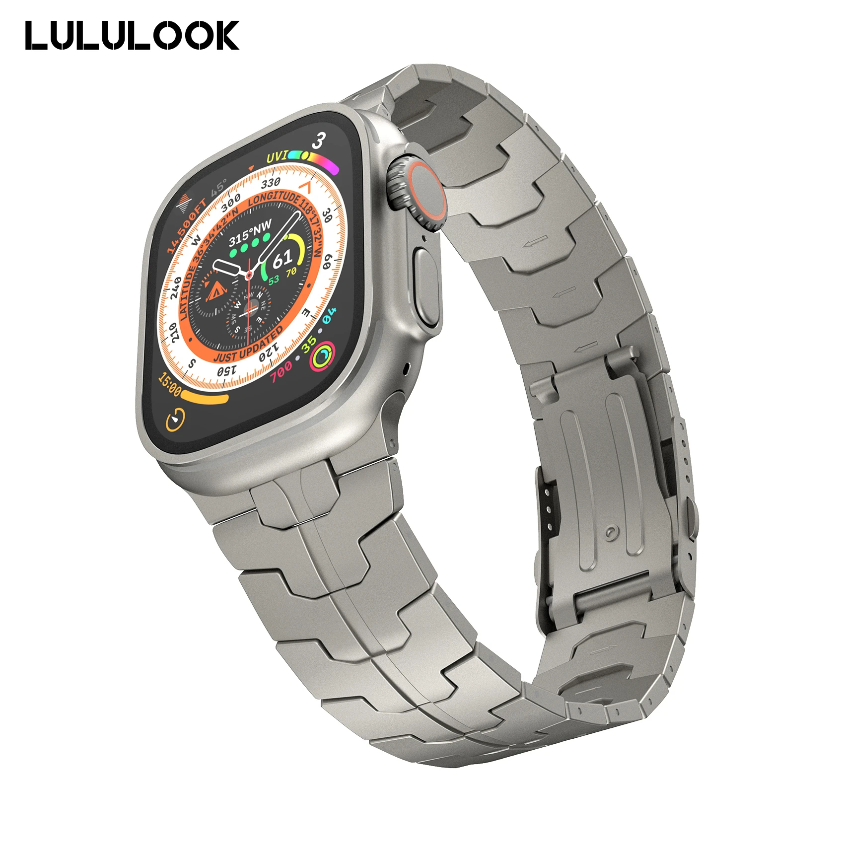 Cinturino Lululook Compatibile Con Apple Watch Ultra, Cinturino In Titanio 49Mm Per Iwatch Ultra Titanium Color Nuovo Design