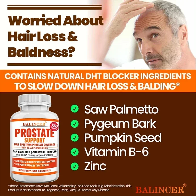 Saw Palmetto Prostate Support Supplement-Reduces Urinary Frequency,Supports Prostate Health, Urinary Tract and Health