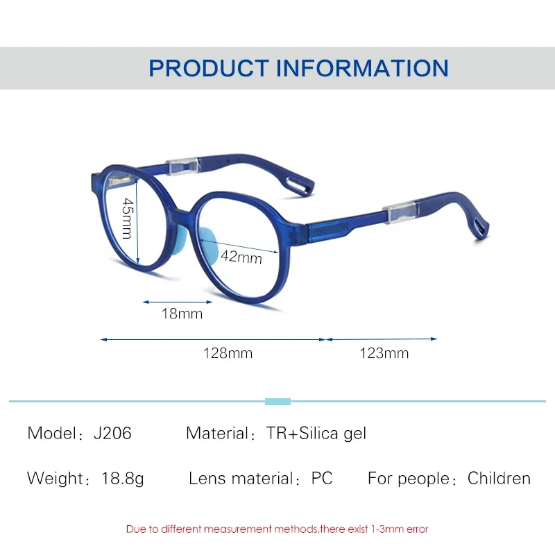 Aged 6-12 Ultra light Silica Gel Children's Eyeglasses Frame Candy Color Boys And Girls Eyewear Myopia Hyperopia Optical Glasses