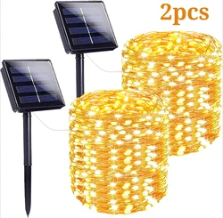 Solar - Powered LED Fairy Lights - Waterproof Outdoor Garden & Holiday Decor - 300led 32m (2pcs warm)
