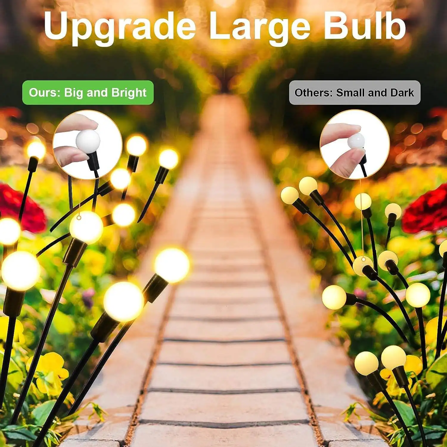 Outdoor Solar Pathway Light Waterproof 6/8/10 Heads Led Powered Swaying Firefly Lamp Starburst Solar Firefly Garden Light