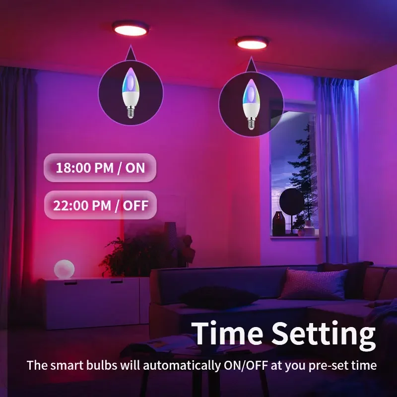 Smart LED Light Bulbs TNCE Tuya E14 WIFI Bluetooth zigbee RGB Dimmable Candle Smart Life APP Control Voice Alexa Google home