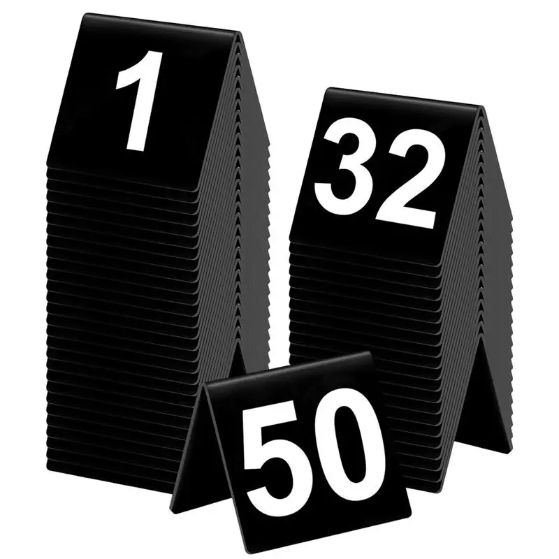 Wedding Table Numbers 1 To 50 V-Shaped Black For Banquets Parties Business Events