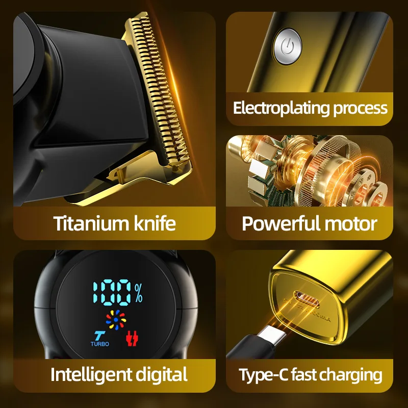 Hair clipper beauty Electric hair salon Electric Clipper Electric clipper Quick Charge razor Hair shaving scissors 3