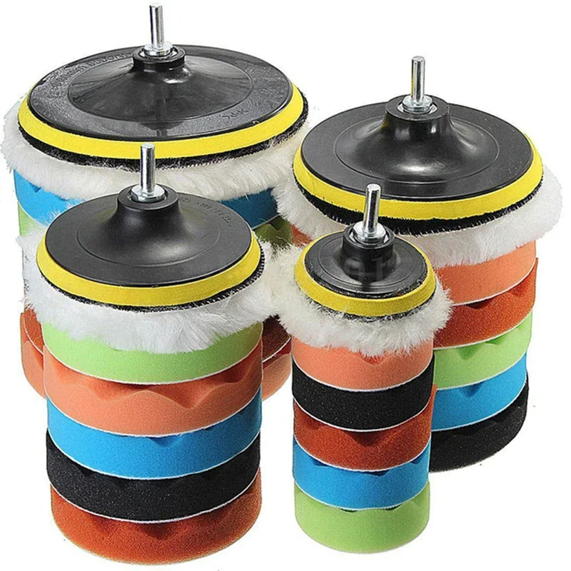 

1Set 3 Inch Sponge Car Polisher Waxing Pads Buffing Kit For Boat Car Polish Buffer Drill Wheel Polishing Removes Scratches