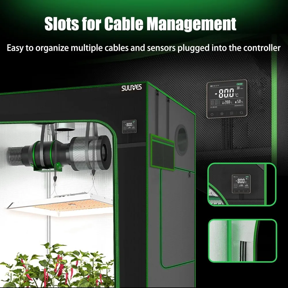 Grow Tent, 48"x48"x80" Indoor Hydroponic Water-Resistant System with Removable Floor Tray and Observation Window, Easy Setup