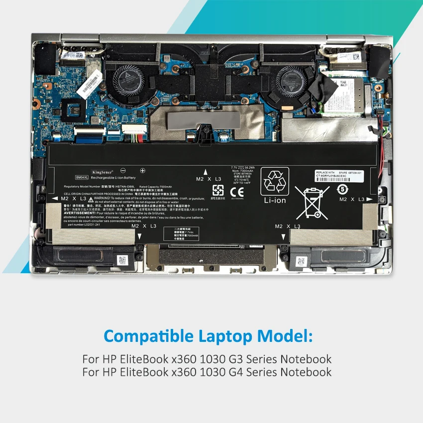 X360, 1030, G3, G4 série, HSTNN-DB8L, HSTNN-UB7L,