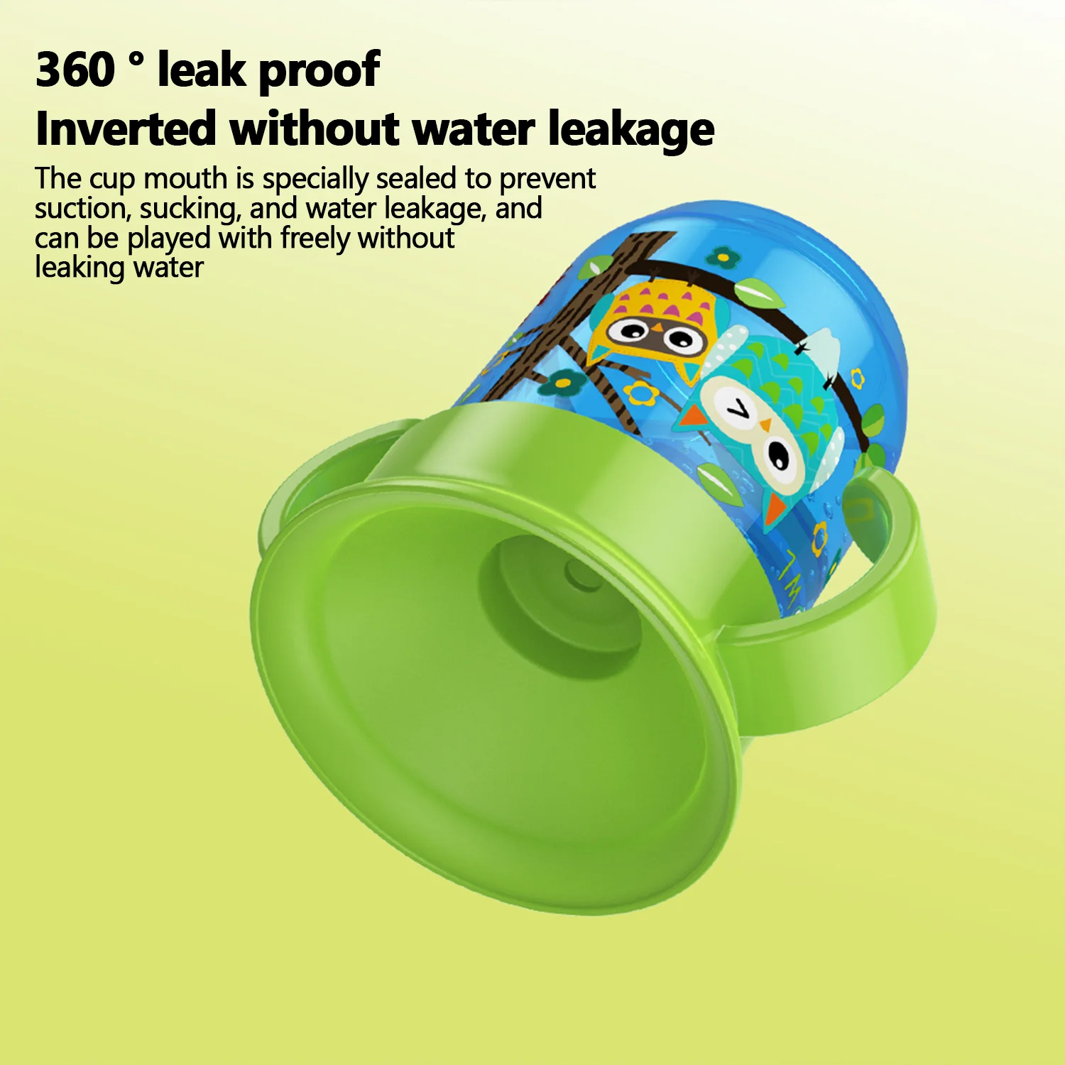 360&deg; leak-proof cup 260ml wide caliber baby learning cup baby bucking water training leak-proof drop children's Duckbill Cup