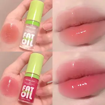 Jelly Lip Oil Moisturizing Lip Glaze Non-stick Cup Lip Gloss Transparent Liquid Lipstick Lip Tint Makeup Lip Plumper Lip Care