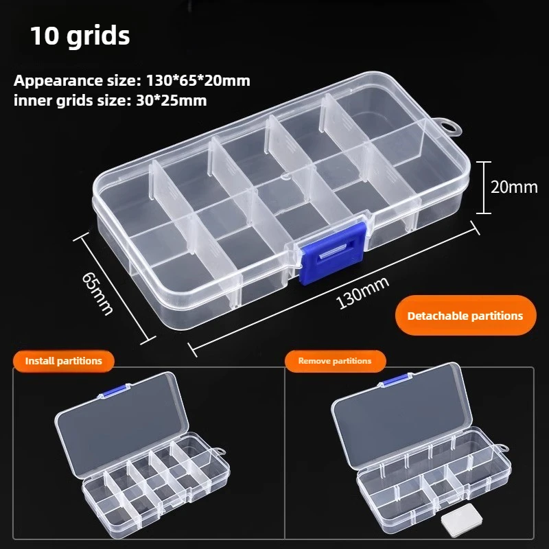Multi Grid Klar Kunststoff Box Rechteckige Box Schraubendreher Bits Werkzeuge Staubdicht Wasserdicht Verpackung Lagerung Fällen Container – Detail 14