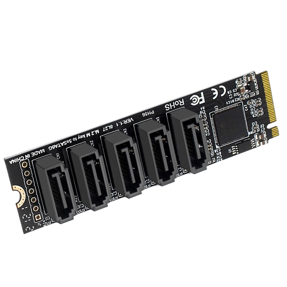M.2 M-Key PCI Express To SATA 3.0 SSD Adapter Card JMB585 Chipset Hard Disk Adapter Card Support for  OS/Windows /Linux