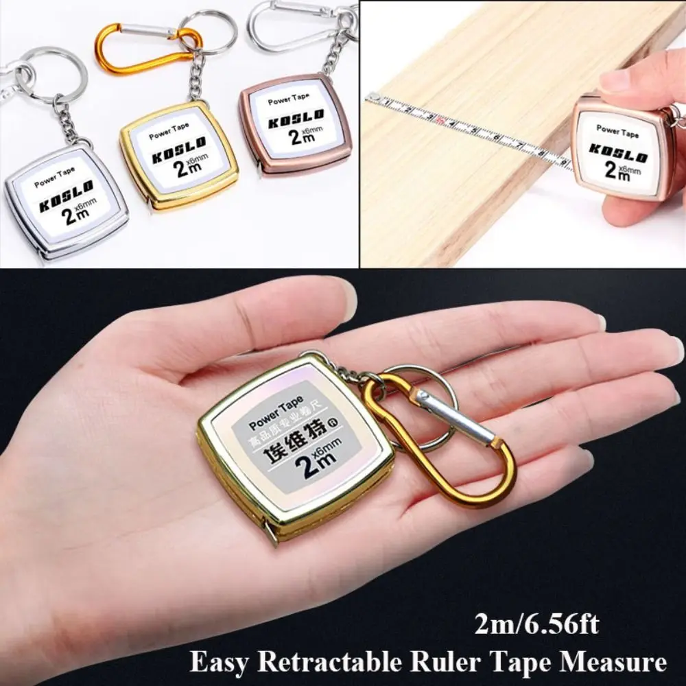 New Hot Easy Retractable Ruler 3 Colors Mini Measure Tape Portable 2m/6.56ft Ruler Tape Measure Tool
