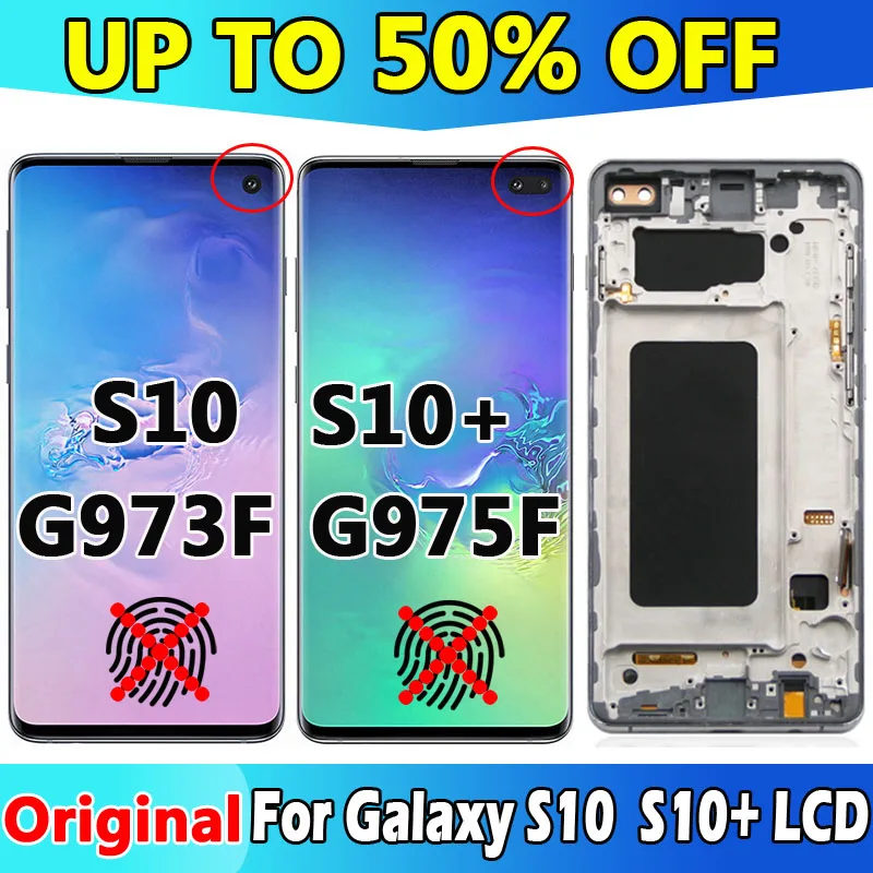 

Сменный ЖК-дисплей incell для Galaxy S10 Plus S10 + G975F, цифровой сенсорный экран с рамкой для Galaxy S10 Lcd G973F