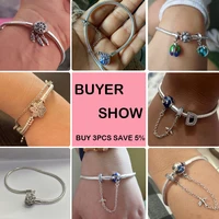 Bracelet Silver 925 Original 17-20CM Star Moon Sun Four Leaf Clover Green Zircon Bracelets Fit DIY Charms Birthday Jewelry Gifts - Image 6