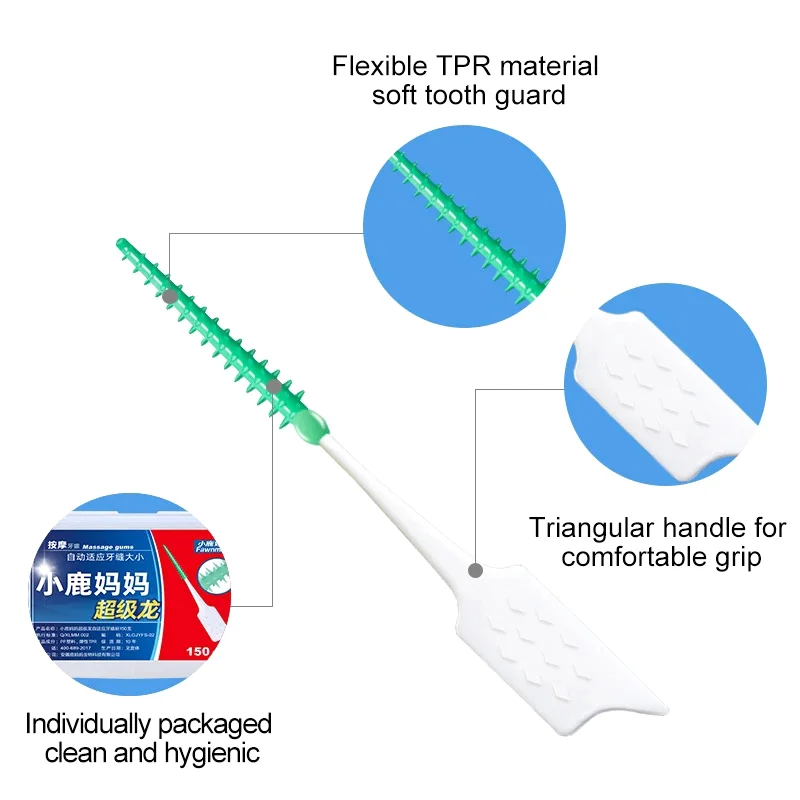 Interdental Brush Soft Rubber Teeth Cleaning Tools Dental Cleaning Between Teeth Toothbrush Oral Hygiene Care Tools 150Pcs/box dental cleaning tools