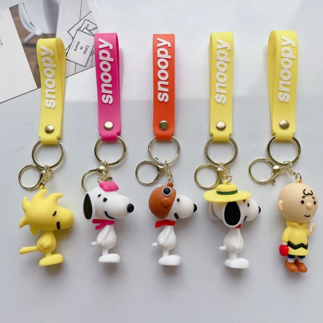 Snoopy Keychain Anime Woodstock Pendant for Women Bag Car KeyRing