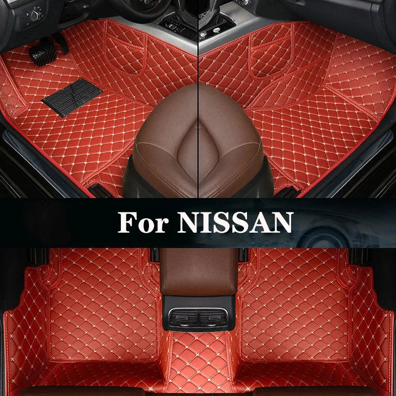 

New Side Storage Bag With Customized Leather Car Floor Mat For NISSAN Navara NP300 Versa GTR 350Z 307Z Sunny Sulphy Auto Parts