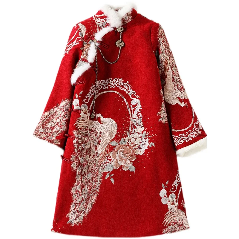 Chinese cotton-padded jacket female thickened winter improved cheongsam Tang suit Chinese style retro long cotton-padded jacket