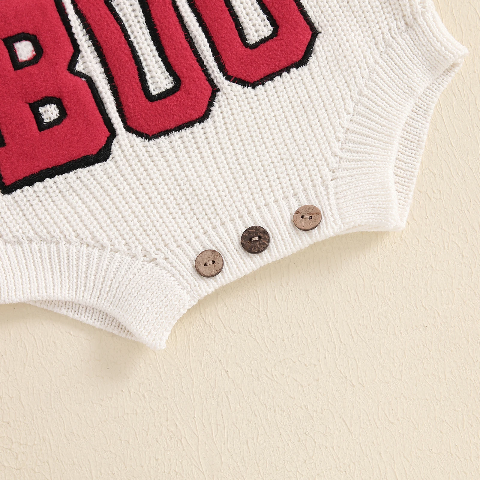 MISOWMNJOY Cute Letter Baby Knit Sweater Romper Winter Warm Girls Boys Fashion Long Sleeve Knitwear Bodysuit Newborn Clothes