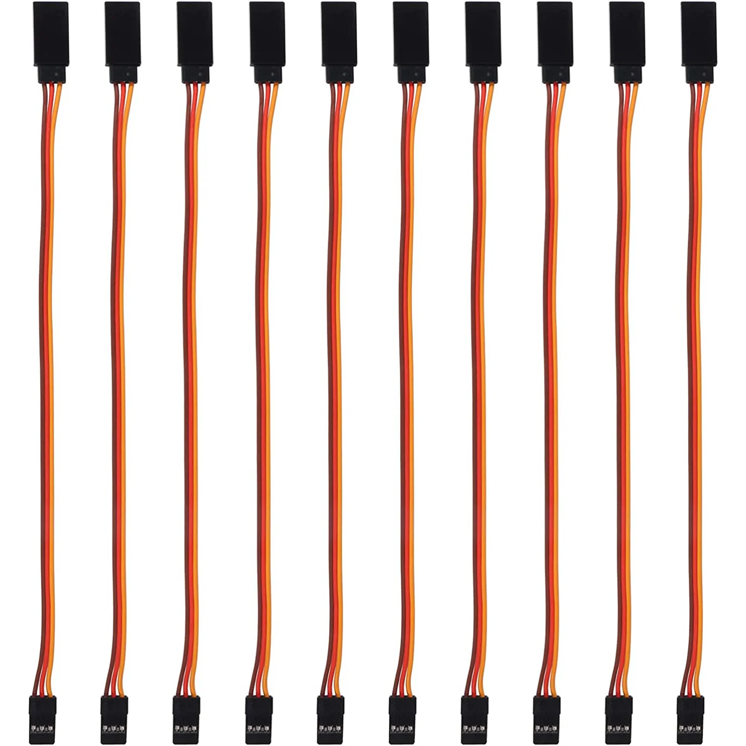 20 PCS 3-Pin Servo Extension Cables – 5 Sizes (4.88" To 20.67"), Female To Male RC Connectors For Planes, Cars, Helicopters