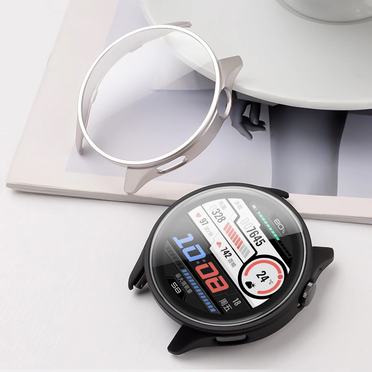 Enhanced Protective Case with Tempered Glass for Smartwatches - Anti-Scratch Cover for Premium Protection Against Wear and Tear
