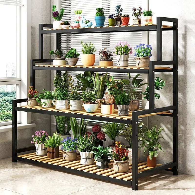 Flower Rack Living Room Floor-standing Balcony Shelf Iron Succulent Indoor Multi-layer Ladder Type Flower Rack Plant Pot Holder