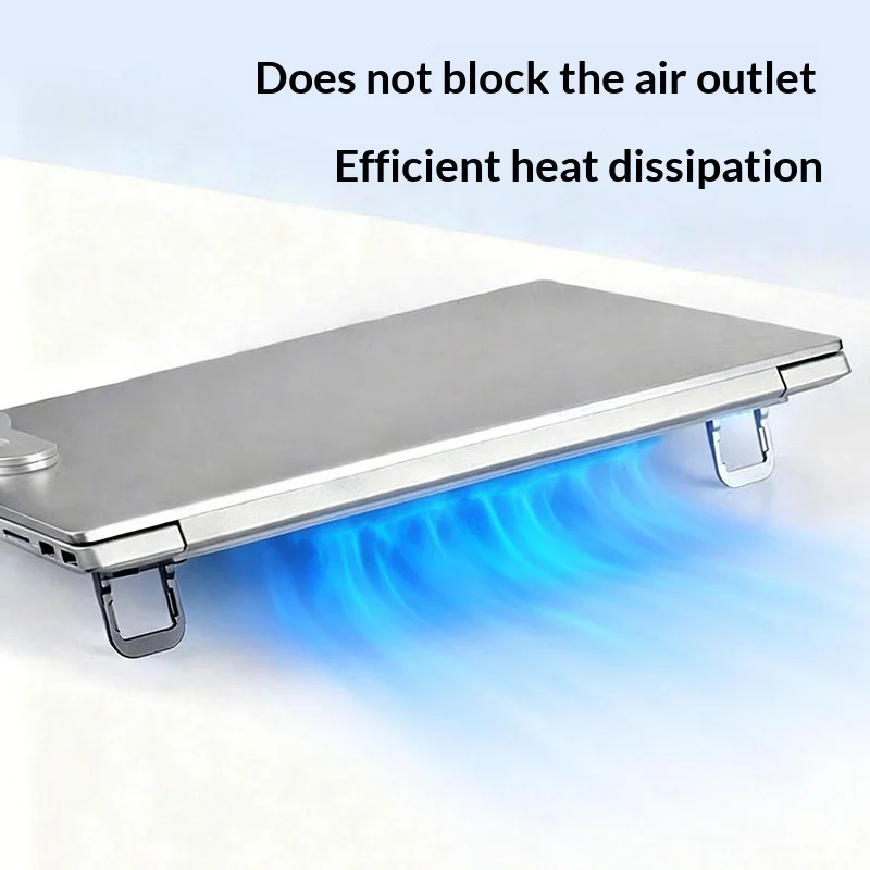 노트북 보이지 않는 스탠드 접이식 3단계 높이 조절 가능 열 방출 미니 편리한 수직 서스펜션 스탠드