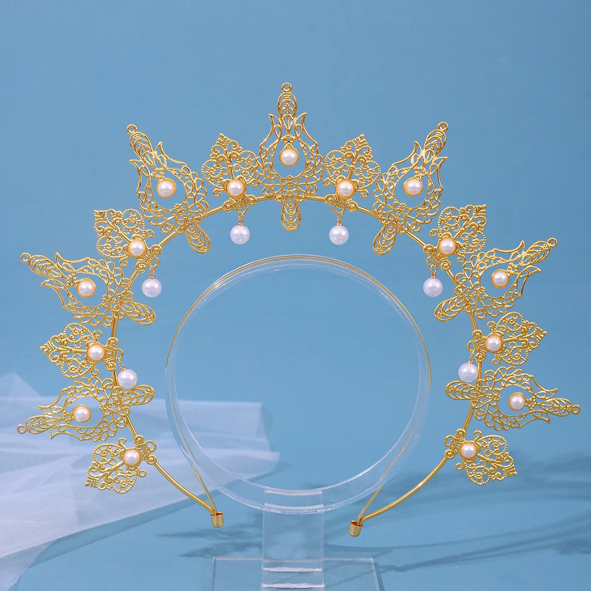 Baroque Pearl Crown Tiara Headband for Women Party Prom Diadem Headband Bridal Wedding Hair Accessories Jewelry Crown Tiara Gift jewelry accessories hair accessory hair headdress bridal headwear hair band crown