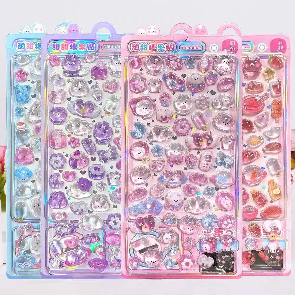 1/4 Stück Kawaii 3D Relief Drop Dessert- und Lebensmittel-Serie Aufkleber Niedliche DIY Laptop Wasserflasche Handyhülle Dekorative Sticker – Detail 8
