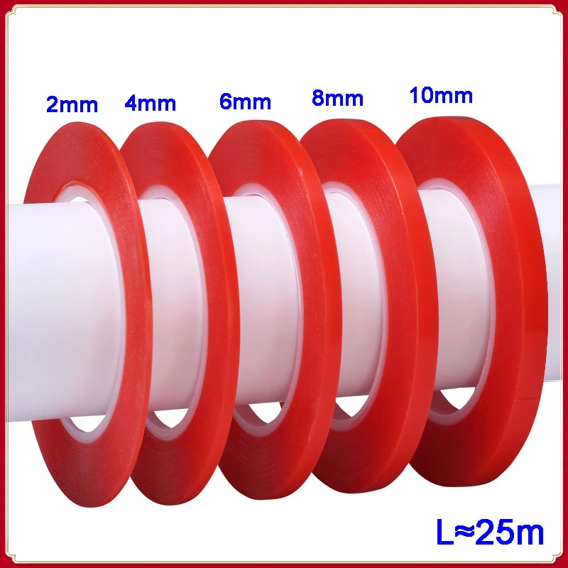 

25m Cell Phone Repair Tape Heat Resistant Double-sided Transparent Clear Adhesive Tape Sticker 2mm 4mm 6mm 8mm 10mm