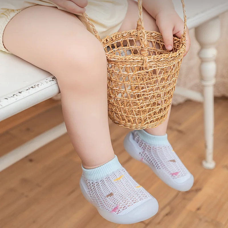 

Spring Popular New Baby Shoes Mesh Knit Breathable Kid Girls Boys 0-3Y Summer Slip-On Comfortable Toddler Non-Skid Prewalker