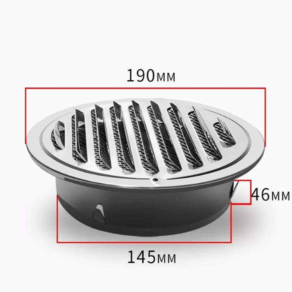 304 Flat Head Stainless Steel Cowl Vent Duct Exhaust Grille Rat-proof Smoke Exhaust Pipe Outside Wall Toilet Outlet Cover
